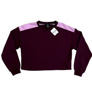 Forever 21 NWT Cropped Pullover 2-tone Crewneck Sweatshirt